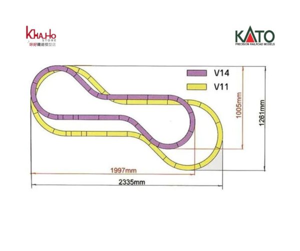 KATO 20-873 V14 内側複線路軌套裝