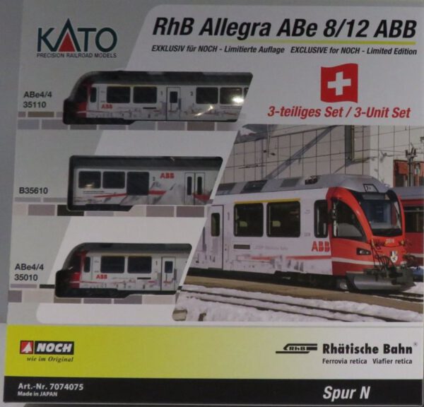 預訂 - KATO 7074075 Rhatische Bahn ABe8/12 3510 `ABB` (3-Car Set)