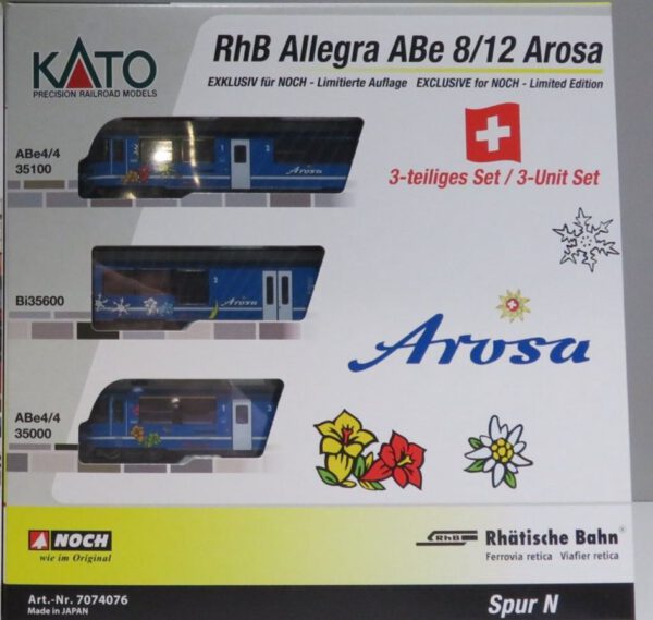 預訂 - KATO 7074076 Rhatische Bahn ABe8/12 3500 `Arosa`